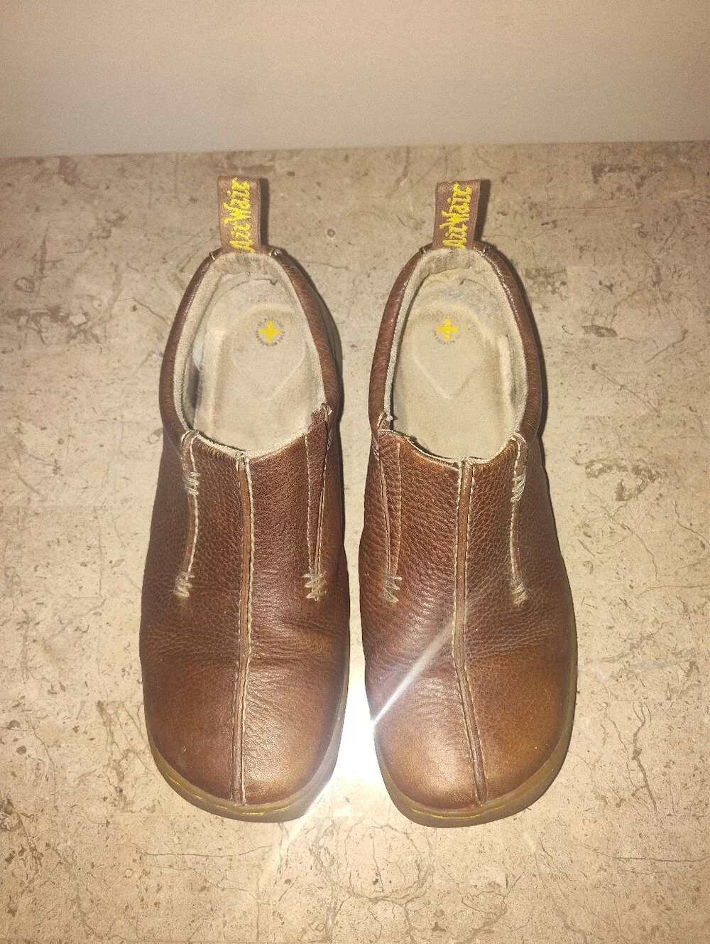 Vintage Dr Martens Brown Slip-On Unisex  Leather Casual Shoes